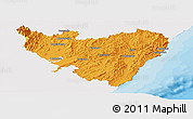 Political Panoramic Map of Masterton, single color outside
