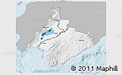 Gray 3D Map of South Wairarapa, single color outside