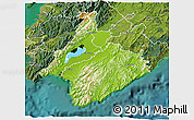 Physical 3D Map of South Wairarapa, satellite outside