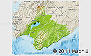 Physical 3D Map of South Wairarapa, shaded relief outside