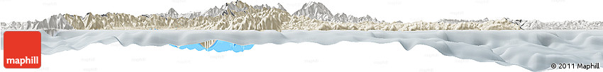 Shaded Relief Horizon Map of South Wairarapa, lighten, semi-desaturated
