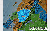 Political Map of Upper Hutt, darken