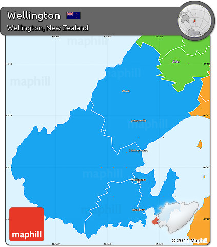 Free Political Simple Map Of Wellington