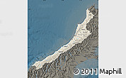 Shaded Relief Map of West Coast, darken