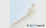 Shaded Relief Map of West Coast, lighten