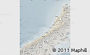 Shaded Relief Map of West Coast, semi-desaturated