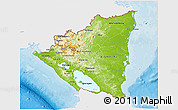 Physical 3D Map of Nicaragua, single color outside, bathymetry sea, shaded relief sea