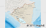 Shaded Relief 3D Map of Nicaragua, lighten, land only