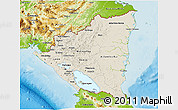 Shaded Relief 3D Map of Nicaragua, physical outside