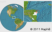 Satellite Location Map of Cabo Gracias a Dios, highlighted parent region