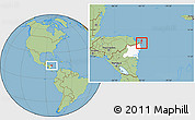 Savanna Style Location Map of Cabo Gracias a Dios, highlighted parent region