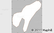 Gray Simple Map of Cabo Gracias a Dios, cropped outside