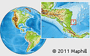Physical Location Map of Little Corn Island, within the entire country