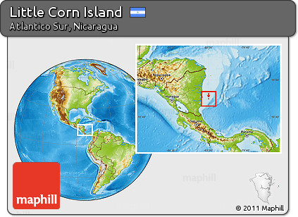 Physical Location Map of Little Corn Island