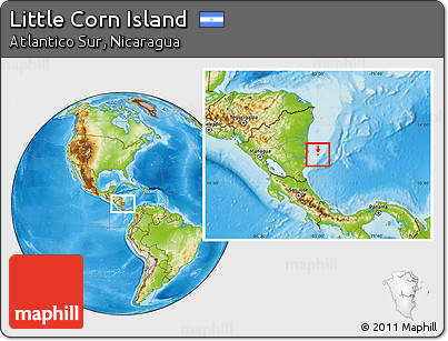 Physical Location Map of Little Corn Island