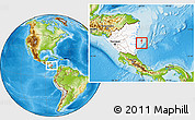 Physical Location Map of Little Corn Island, highlighted country