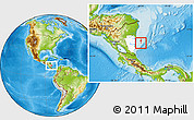 Physical Location Map of Little Corn Island, highlighted parent region
