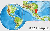 Physical Location Map of Atlantico Sur