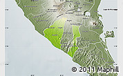 Physical Map of Diriamba, semi-desaturated