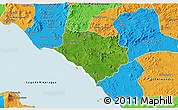 Satellite 3D Map of Acoyapa, political outside