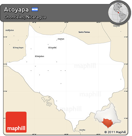 Classic Style Simple Map of Acoyapa