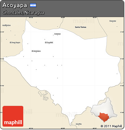 Classic Style Simple Map of Acoyapa
