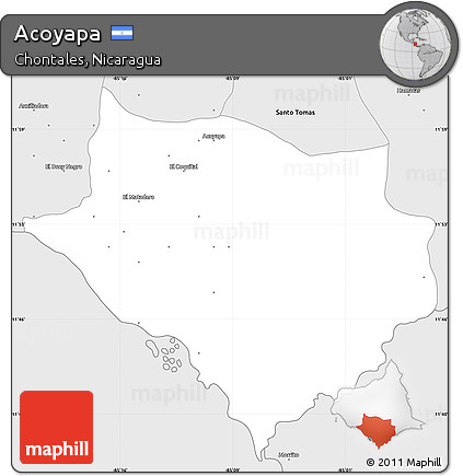 Silver Style Simple Map of Acoyapa