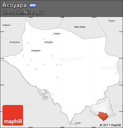 Silver Style Simple Map of Acoyapa