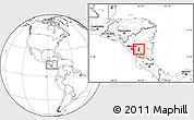 Blank Location Map of Juigalpa, within the entire country