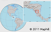 Gray Location Map of Juigalpa