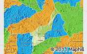Physical Map of La Libertad, political outside