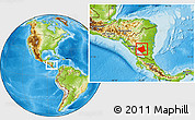 Physical Location Map of Chontales, within the entire country