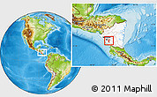 Physical Location Map of Granada, highlighted country, within the entire country