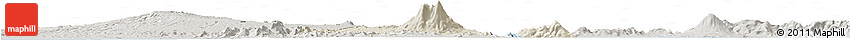 Shaded Relief Horizon Map of Granada, semi-desaturated