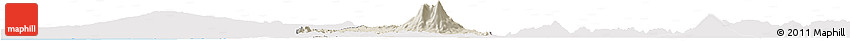 Shaded Relief Horizon Map of Granada, single color outside