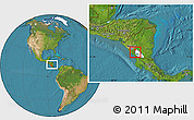 Satellite Location Map of Isla Zapatera, within the entire country