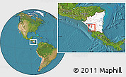 Satellite Location Map of Isla Zapatera, highlighted country