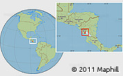 Savanna Style Location Map of Granada, within the entire country