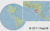 Savanna Style Location Map of Granada, hill shading