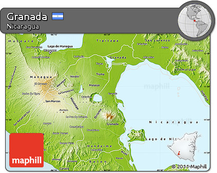 Physical Map of Granada