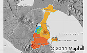 Political Map of Granada, desaturated