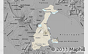 Shaded Relief Map of Granada, darken, desaturated