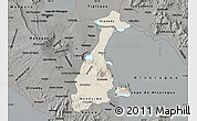Shaded Relief Map of Granada, darken, semi-desaturated