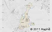Shaded Relief Map of Granada, lighten, desaturated