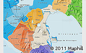 Shaded Relief Map of Granada, political shades outside