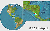 Satellite Location Map of Nandaime, within the entire country