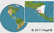 Satellite Location Map of Nandaime, highlighted country