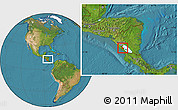 Satellite Location Map of Nandaime, highlighted parent region, within the entire country