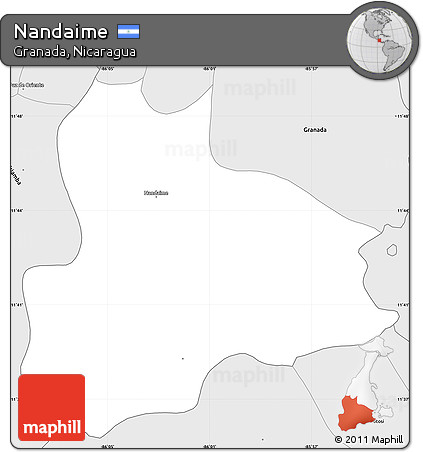 Silver Style Simple Map of Nandaime