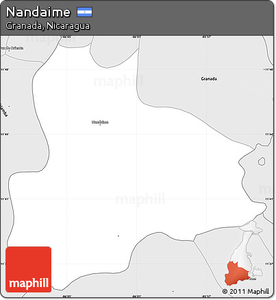 Silver Style Simple Map of Nandaime